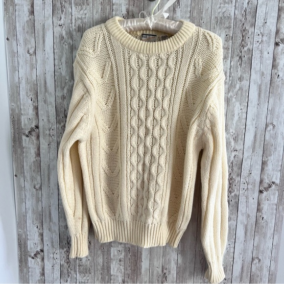Vintage Cream Sears Men’s Sportswear Cable-Knit Sweater - Picture 1 of 6